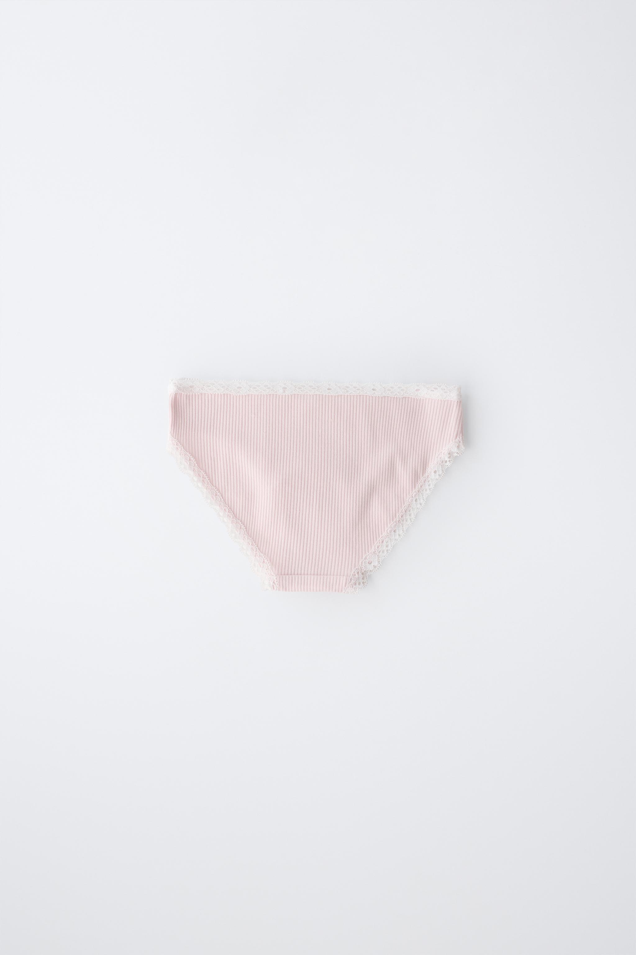 AGES 6-14/ THREE-PACK OF LACE TRIM UNDERWEAR